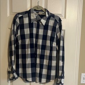 Women’s Blue and White Checkered Shirt